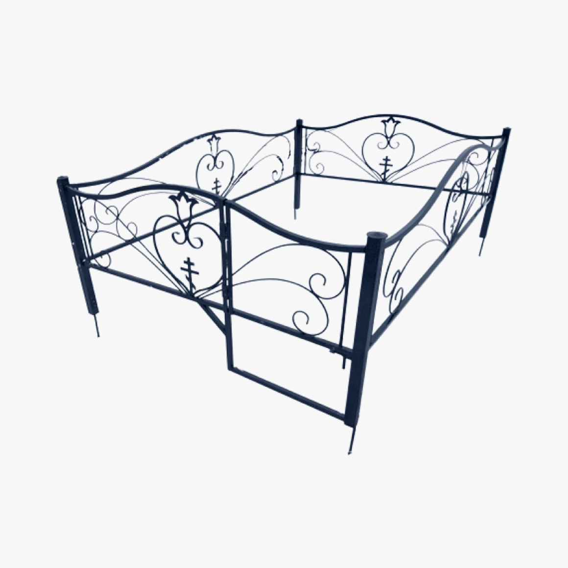 Православная ограда с крестиком на могилу