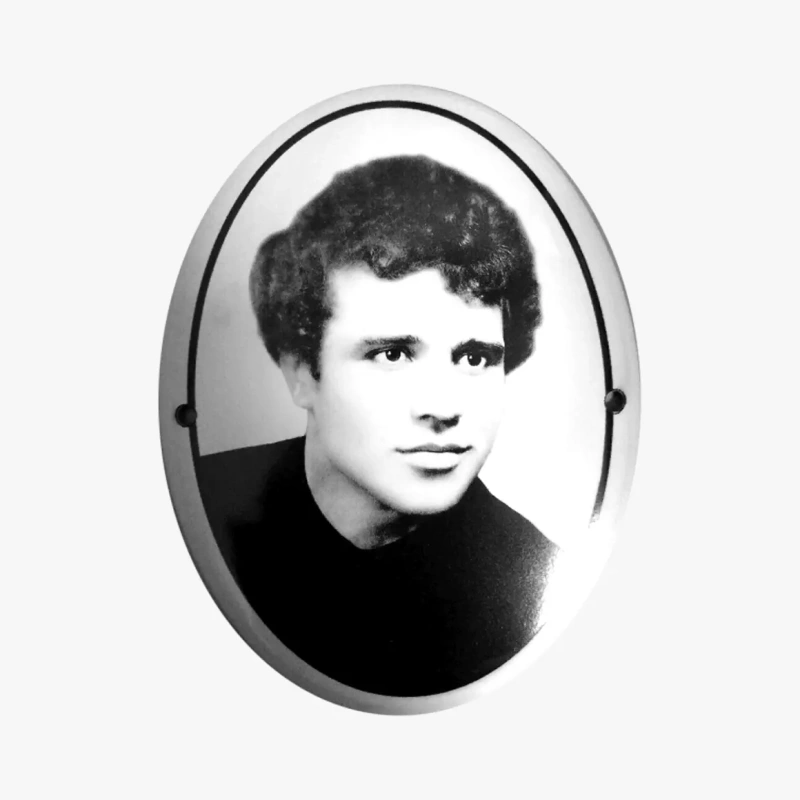 Табличка на могилу мет керам ч/б-13